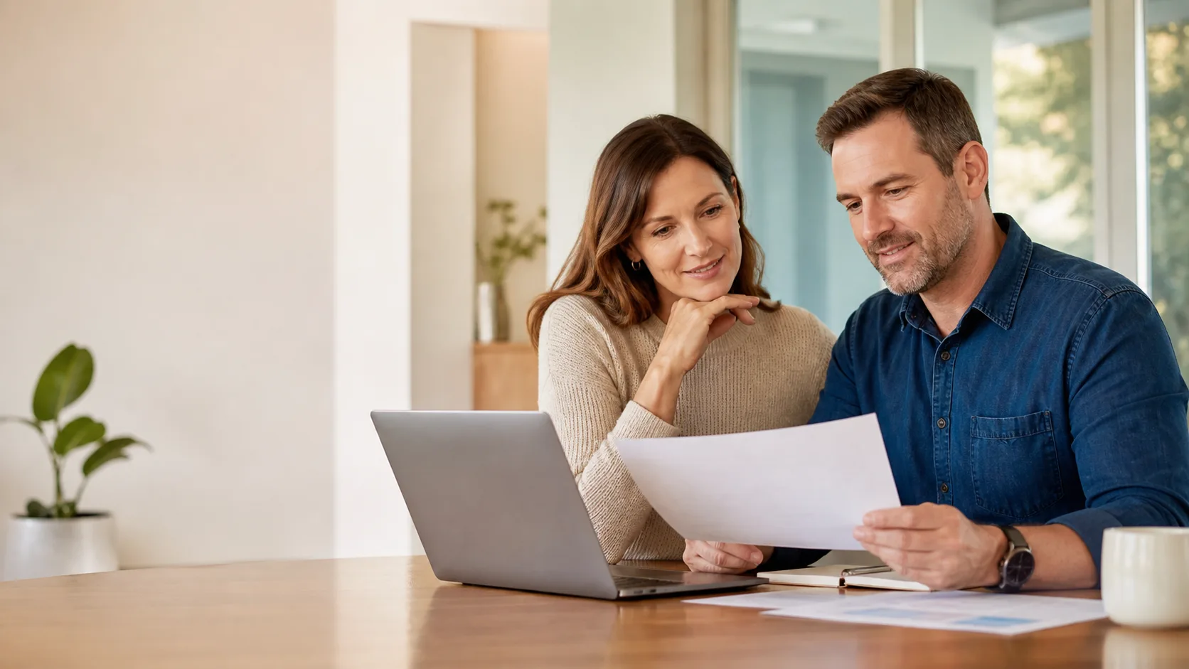 Couple reviewing their financial plan together